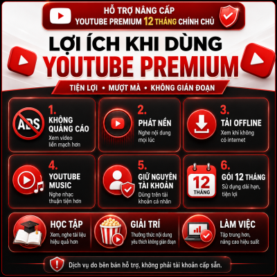 Tài Khoản YouTube Premium