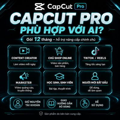 Nâng Cấp CapCut Pro 12 Tháng